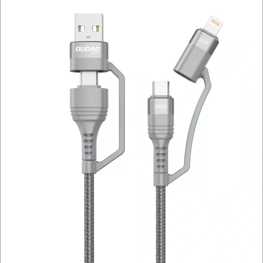 Kabel Dudao 4w1 USB-C PD/USB - USB-C/Lightning 1m grau (L20XS) - 1