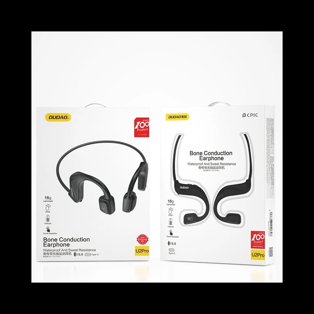 Bezdrátová kostní sluchátka Dudao Bluetooth 5.0 černá (U2Pro) - 5