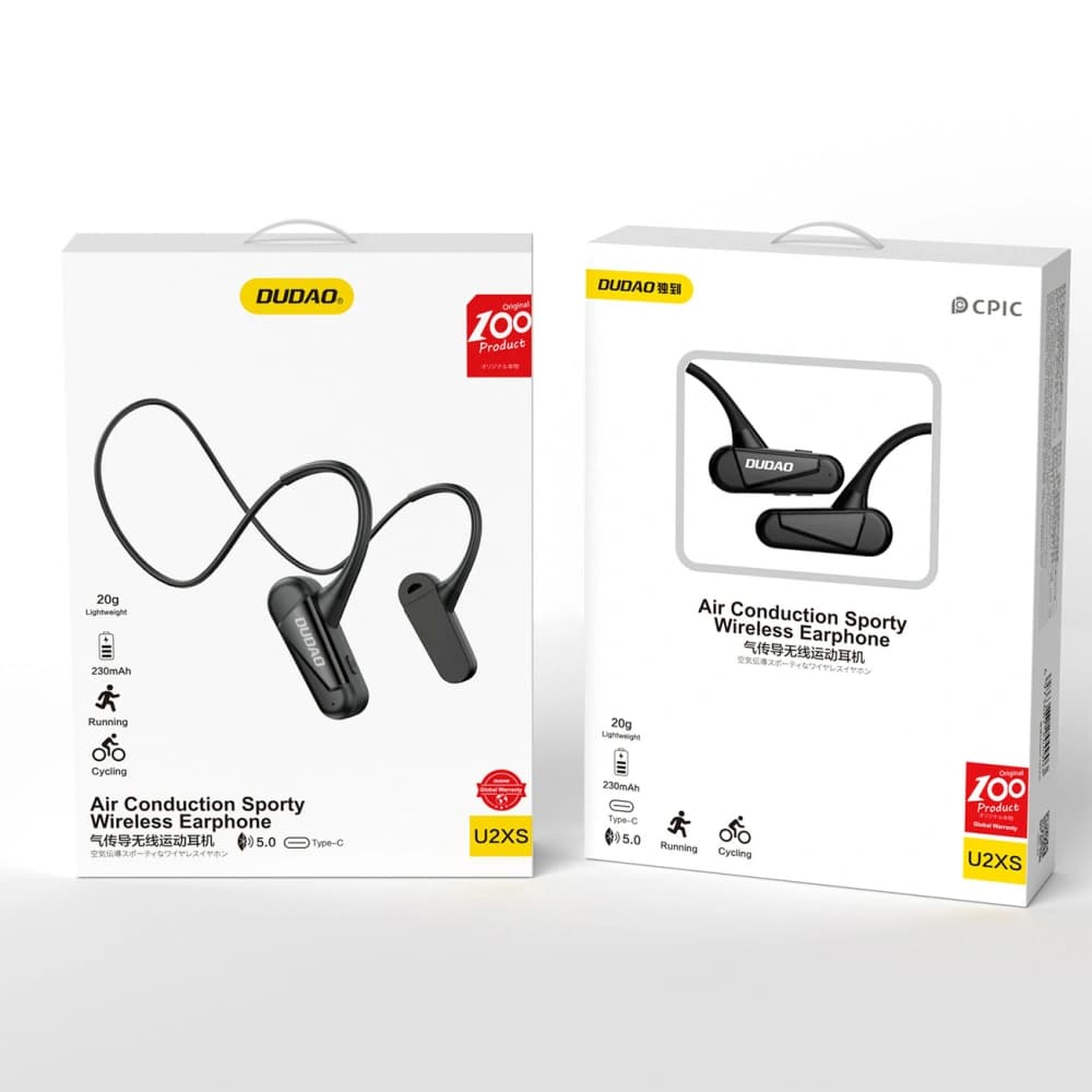 Căști wireless Dudao Air Conduction Bluetooth 5.0 230mAh negre (U2XS) - 5