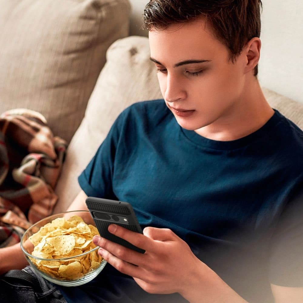 Case Spigen Liquid Air Google Pixel 7 Pro Matt Schwarz - 15