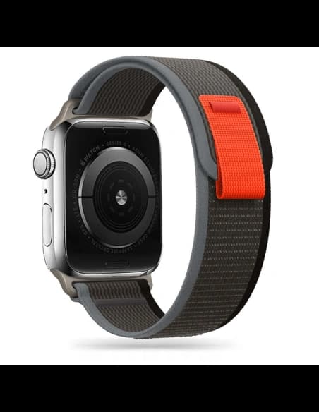 Tech-Protect Nylon Apple Watch 4/5/6/7/SE/8/9/Ultra 44/45/49mm Schwarz/Orange