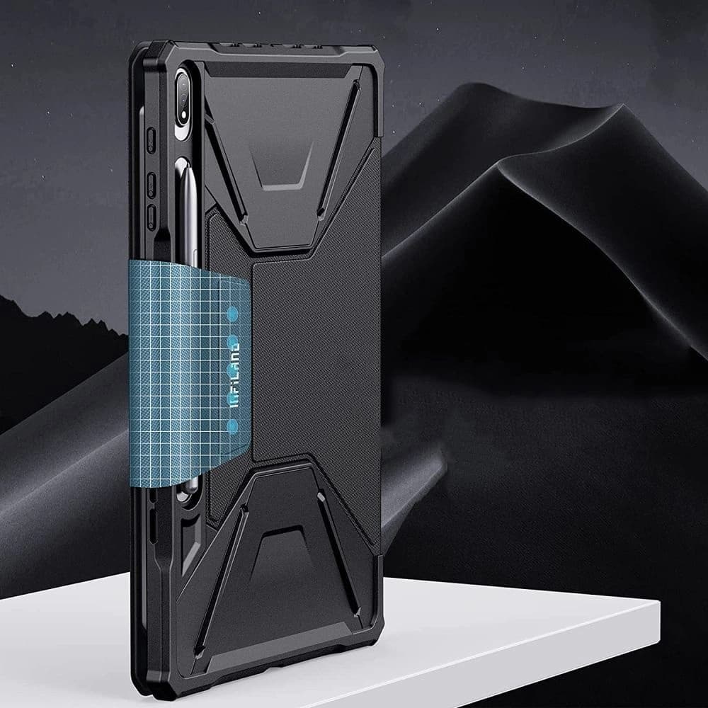 Etui Infiland Billentyűzet Állvány Samsung Galaxy Tab S8+ Plus/S7+ Plus/S7 FE 12.4 Fekete - 2