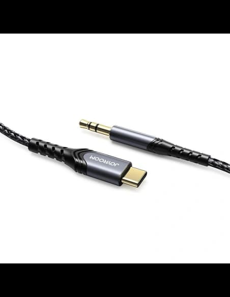 Joyroom AUX stereo audio cable 3.5 mm mini jack - USB-C for tablet phone 2 m black (SY-A03)