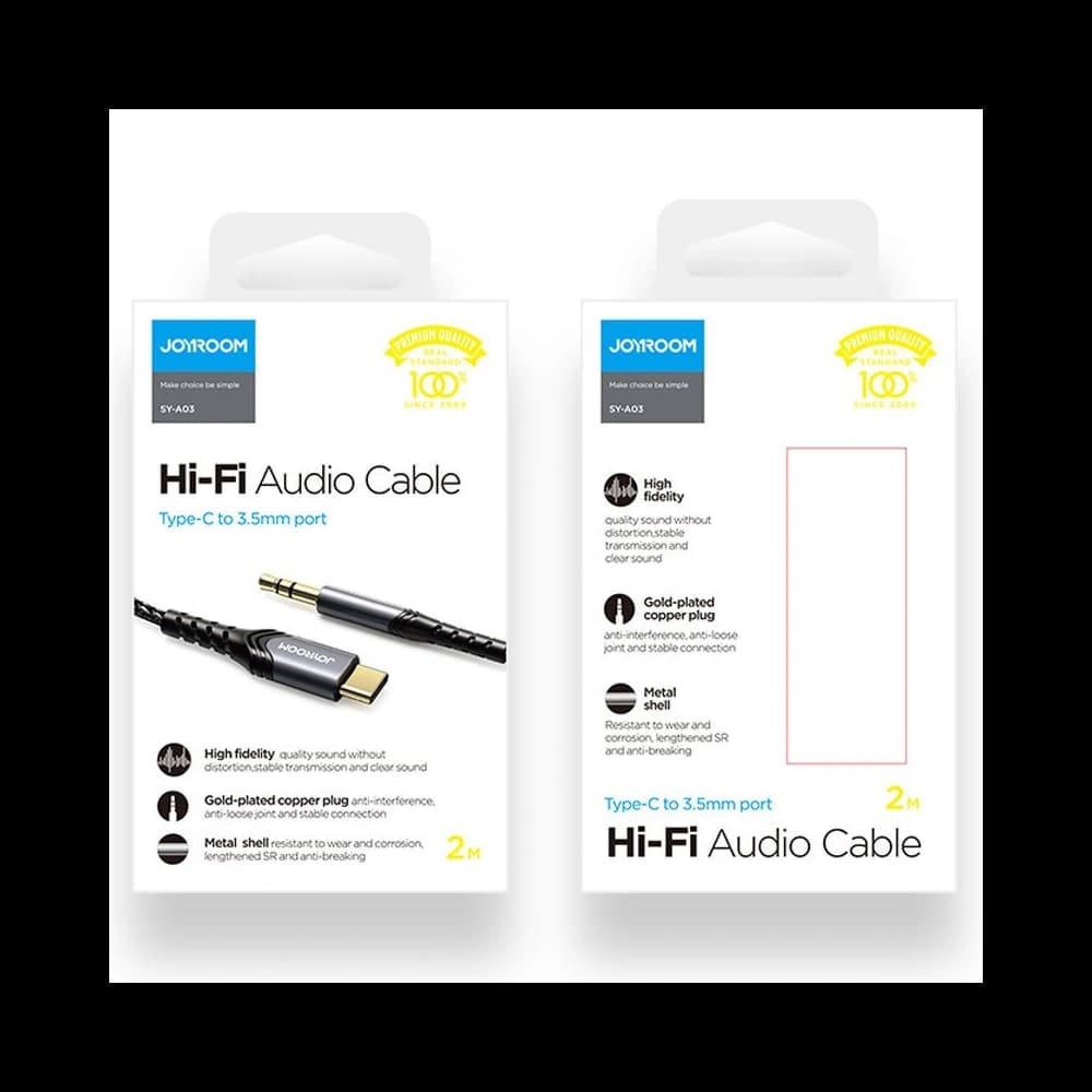 Cablul audio Joyroom AUX 3,5mm mini jack/USB-C 2m negru (SY-A03) - 5