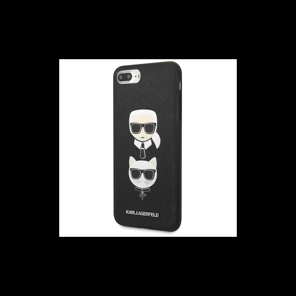 Karl Lagerfeld KLHCI8LSAKICKCBK Apple iPhone 8/7 Plus black hardcase Saffiano Ikonik Karl&Choupette Head - 2
