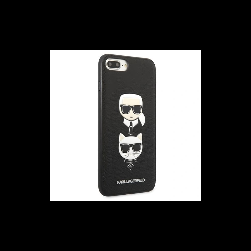 Karl Lagerfeld KLHCI8LSAKICKCBK Apple iPhone 8/7 Plus black hardcase Saffiano Ikonik Karl&Choupette Head - 4