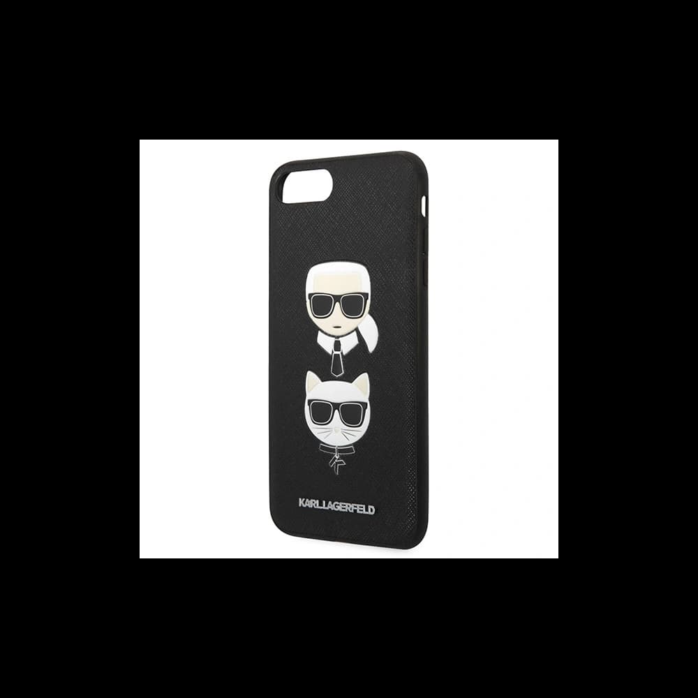 Karl Lagerfeld KLHCI8LSAKICKCBK Apple iPhone 8/7 Plus black hardcase Saffiano Ikonik Karl&Choupette Head - 6
