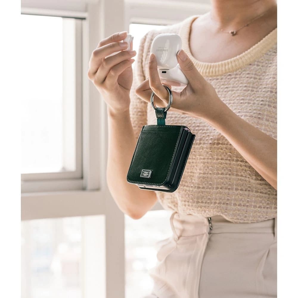 Case Ringke Signature Folio Samsung Galaxy Z Flip 4 Dunkelgrün - 9