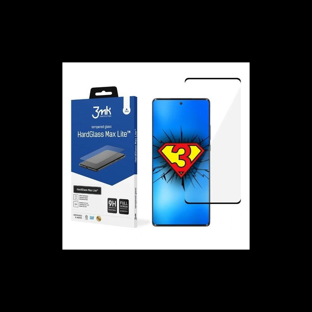 Tvrzené sklo 3MK HardGlass Max Lite Motorola Edge 30 Ultra černé - 1