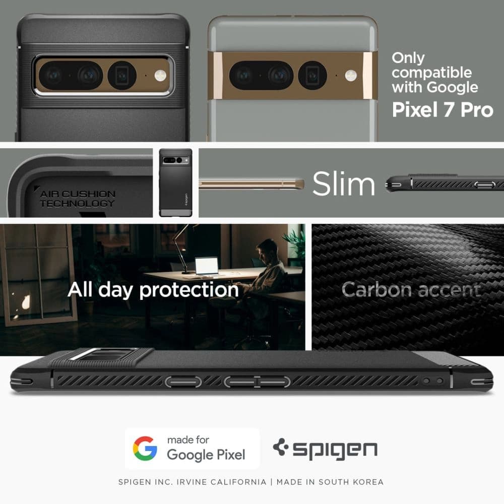 Etui Spigen Rugged Armor Google Pixel 7 Pro Matná Černá - 12