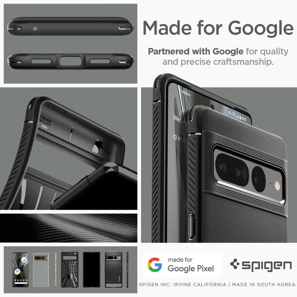 Etui Spigen Rugged Armor Google Pixel 7 Pro Matná Černá - 17