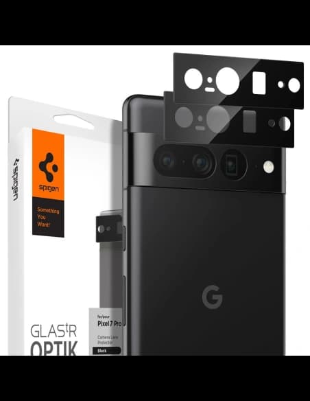 Szkło hartowane na aparat Spigen Optik.tr Camera Protector Google Pixel 7 Pro Black [2 PACK]