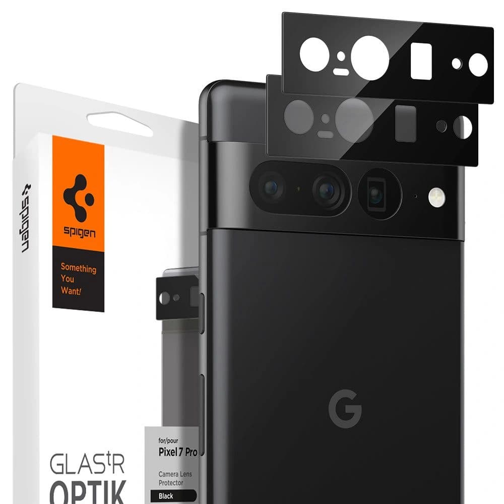 Edzett üveg Spigen Optik.tr Kamera Védelem Google Pixel 7 Pro Fekete [2 PACK] - 1