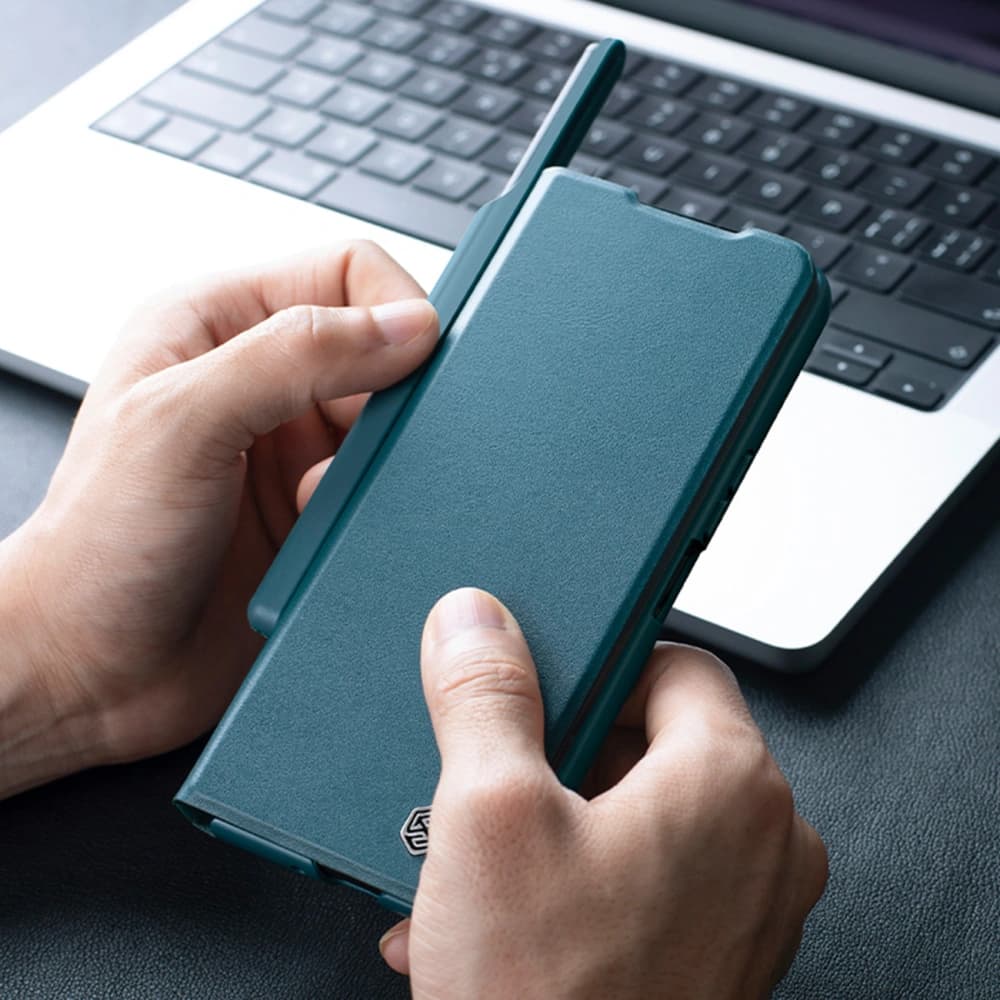 Etui Nillkin Qin Leather Pro Samsung Galaxy Z Fold 4 hnědé - 9