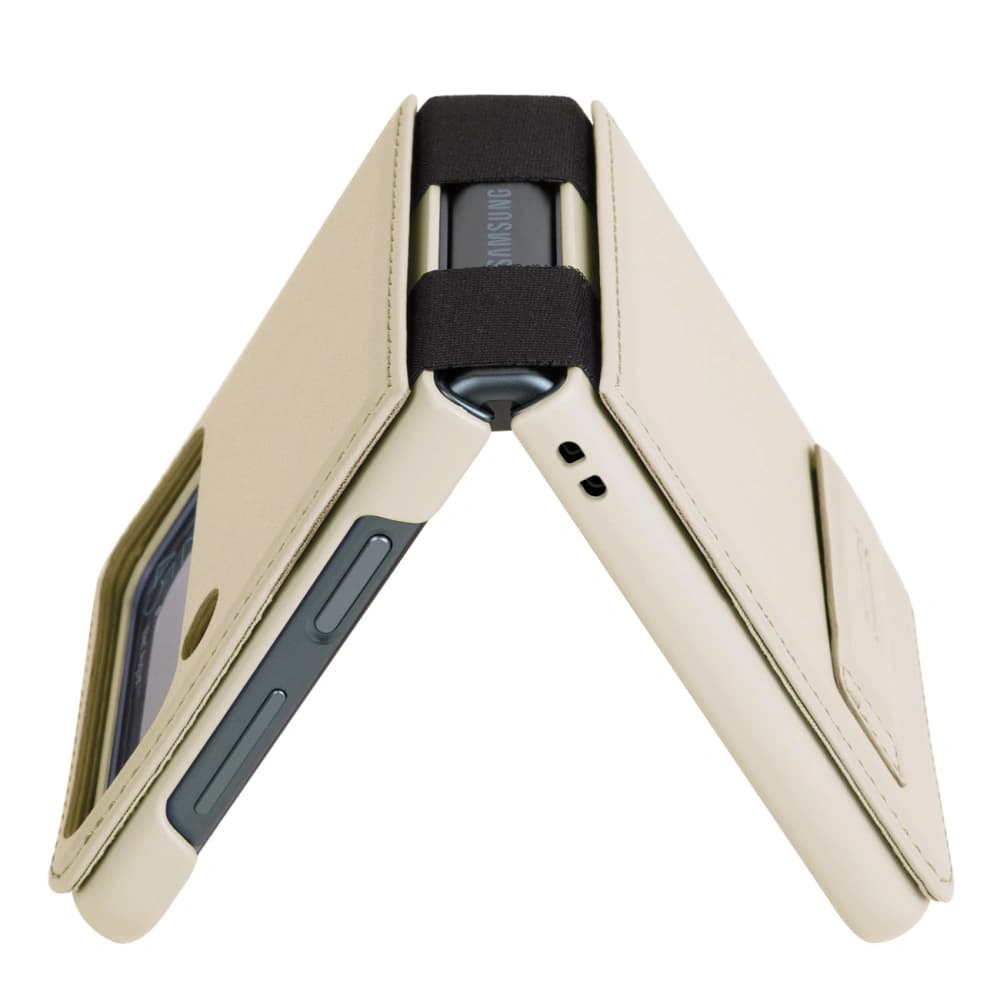Etui Nillkin Qin Vegan Leather Samsung Galaxy Z Flip 4 zlaté - 3
