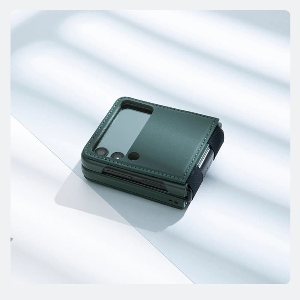 Etui Nillkin Qin Vegan Leather Samsung Galaxy Z Flip 4 zlaté - 17