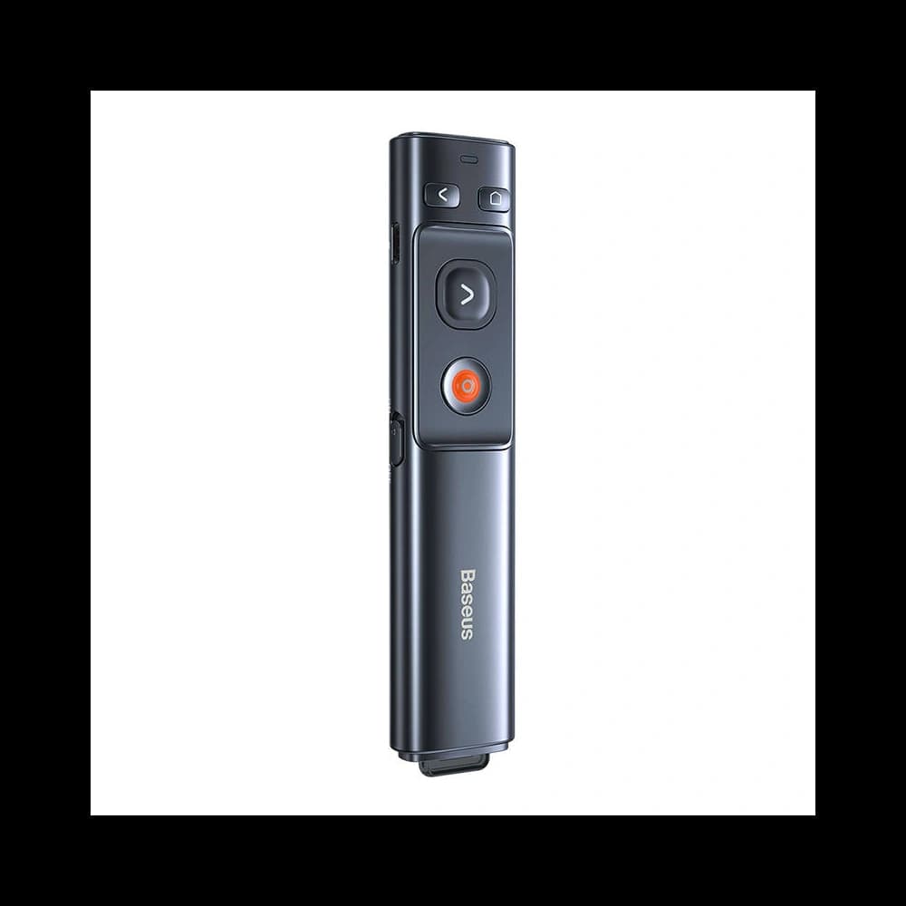 Vícefukční dálkový ovladač Baseus Orange Dot pro prezentace, se zeleným laserovým ukazatelem, akumulátorový (šedý) - 2