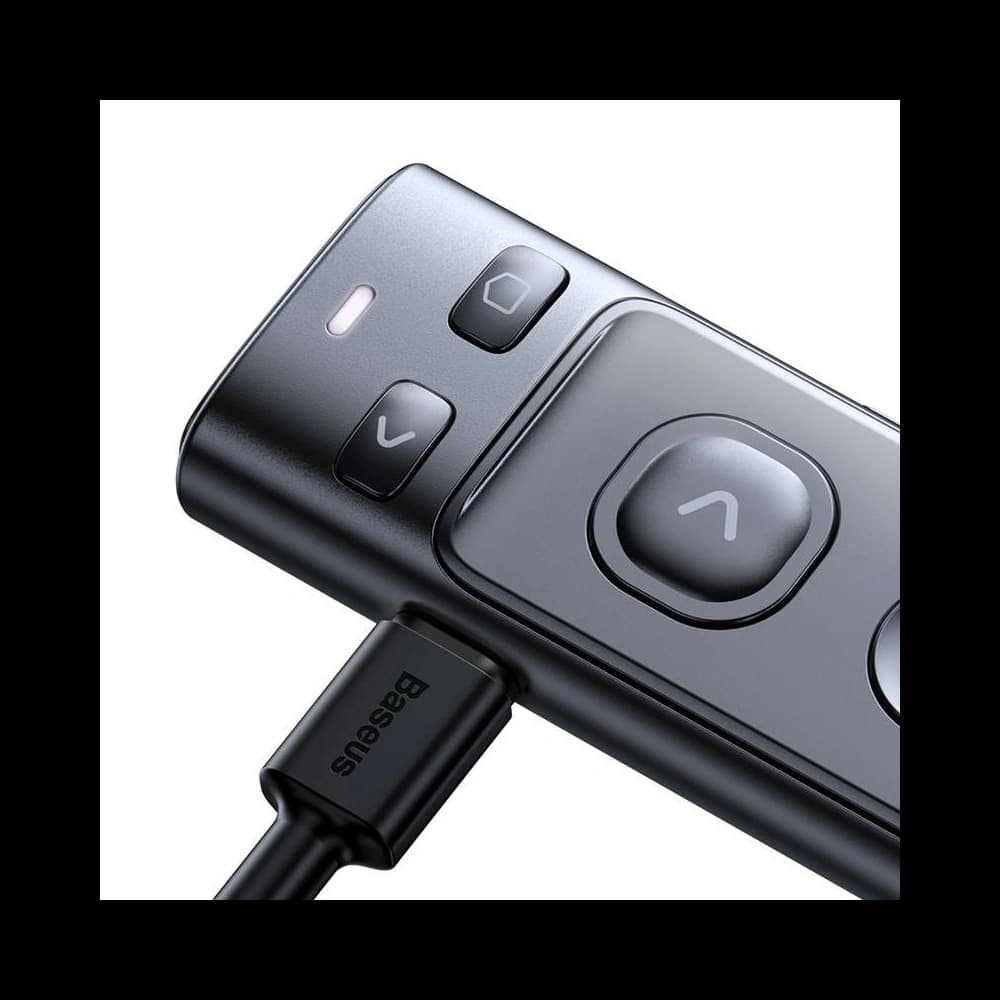 Vícefukční dálkový ovladač Baseus Orange Dot pro prezentace, se zeleným laserovým ukazatelem, akumulátorový (šedý) - 7