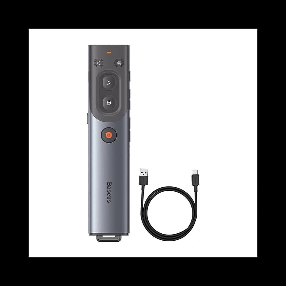 Baseus Orange Dot Multifunctionale remote control for presentation with a red laser pointer gray - 3
