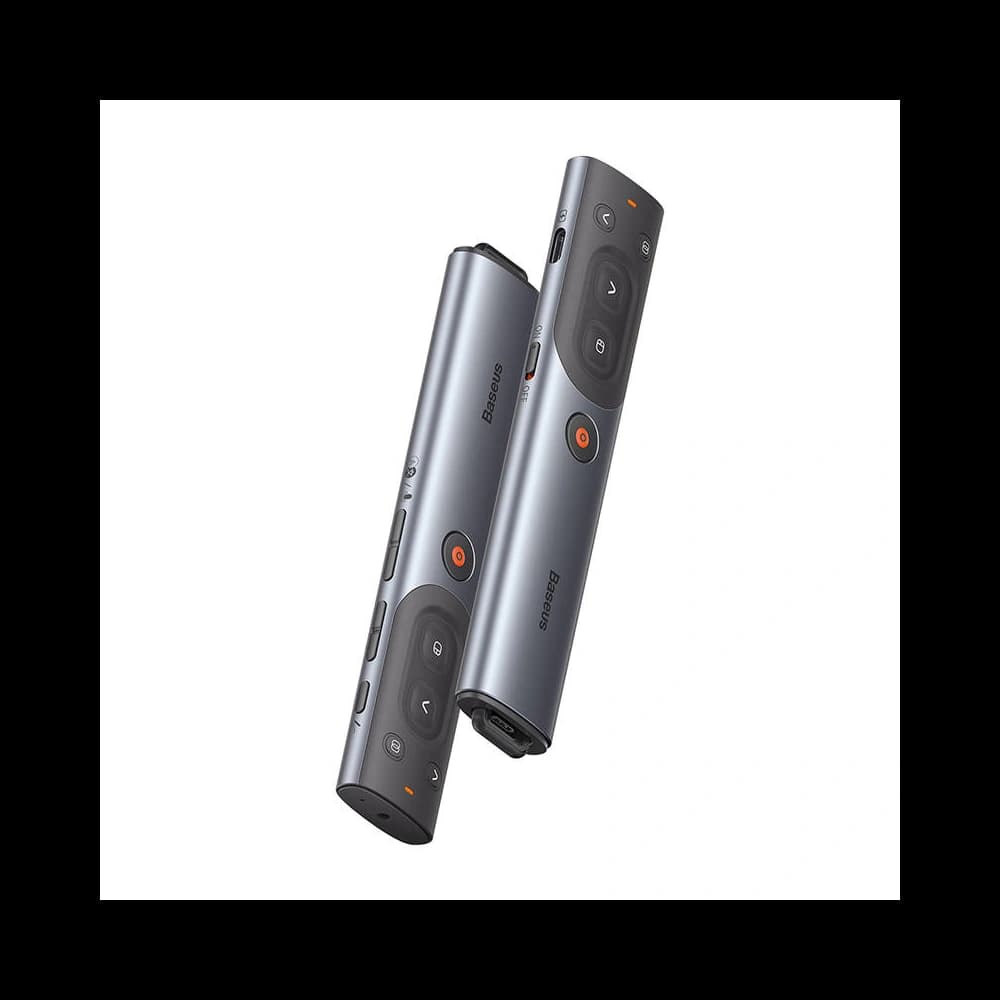 Baseus Orange Dot Multifunctionale remote control for presentation with a red laser pointer gray - 5