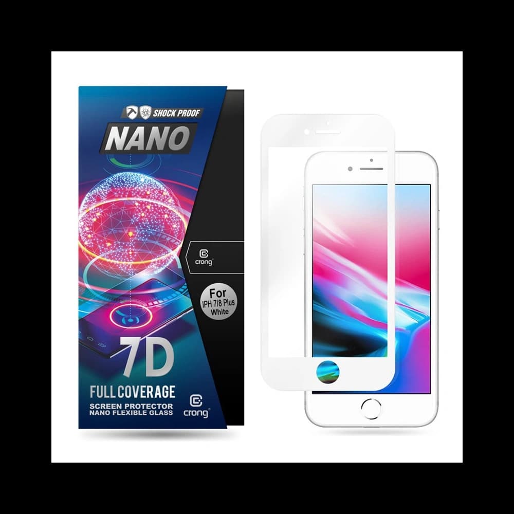 Crong 7D Nano Flexible Glass Apple iPhone 8/7 Plus (White) - 1