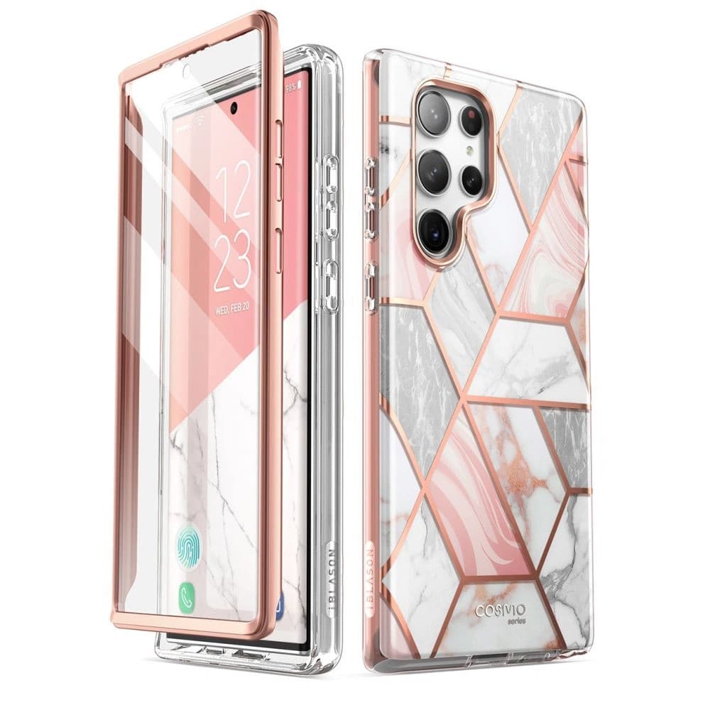 Etui Supcase Cosmo Samsung Galaxy S23 Ultra Marble Pink - 1