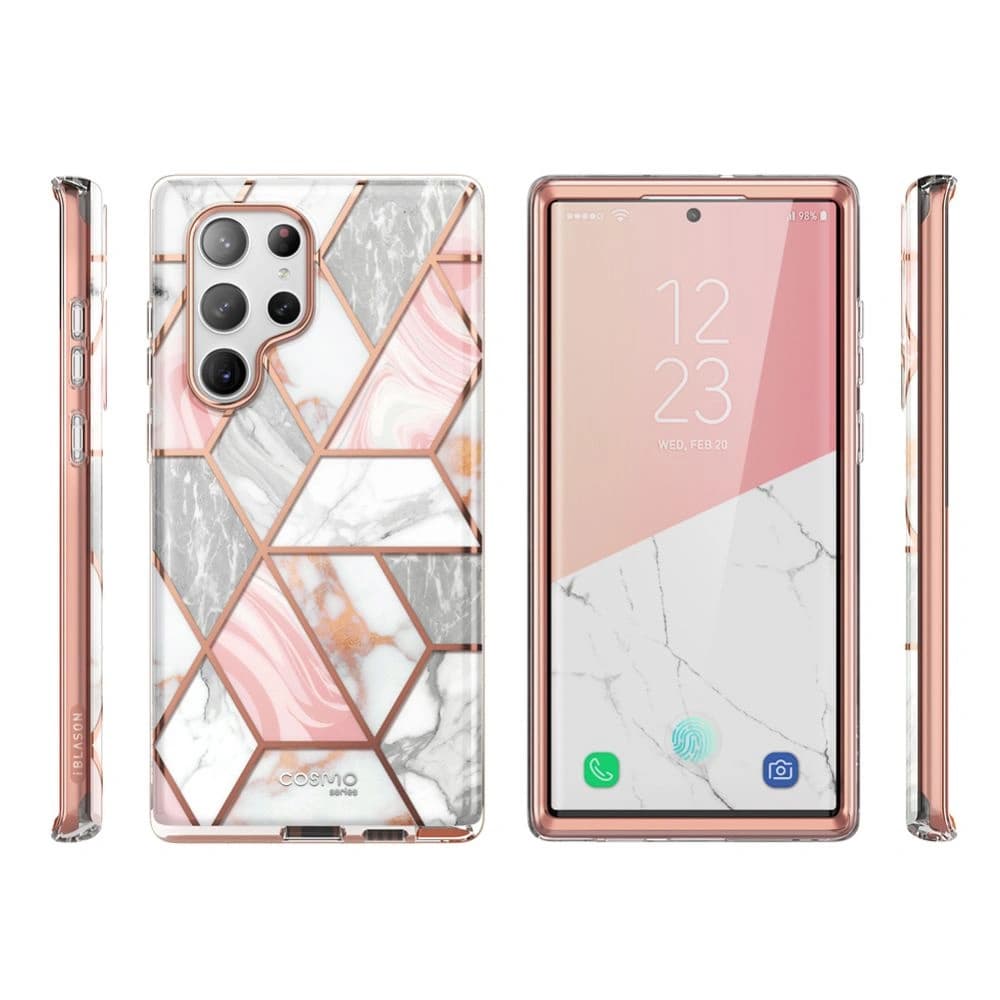 Etui Supcase Cosmo Samsung Galaxy S23 Ultra Marble Pink - 4