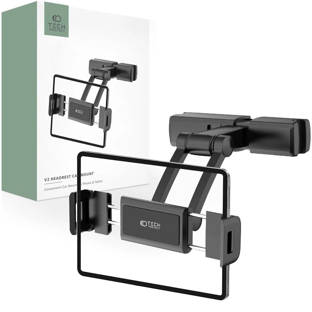 Uchytník na opěrku hlavy Tech-Protect V2 elastický držák do auta černý - 1