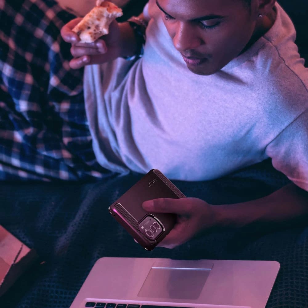 Case Spigen Rugged Armor Motorola Edge 2022 Matt Schwarz - 8