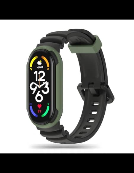 Pasek Tech-Protect Iconband Hybrid Xiaomi Mi Band 5/6/6 NFC/7 Negru/verde militar