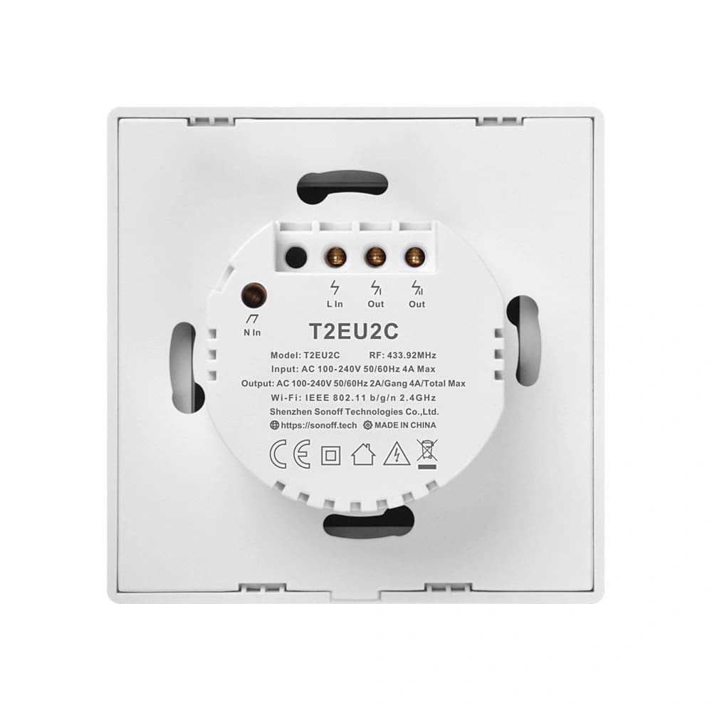 Berührungsempfindlicher WiFi + RF 433 Lichtschalter Sonoff T2 EU TX (2-Kanal) - 4