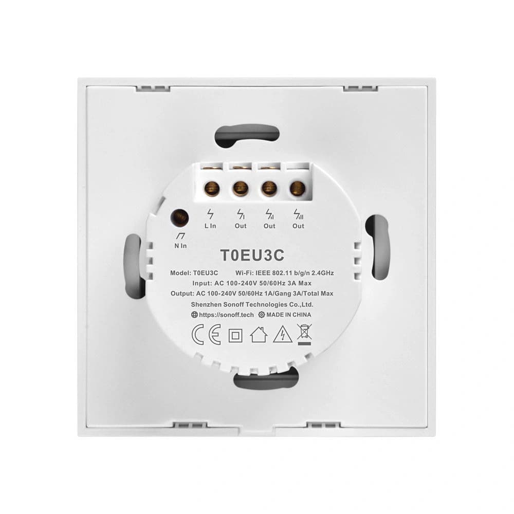 Touch light switch WiFi Sonoff T0 EU TX (3-channel) white - 5