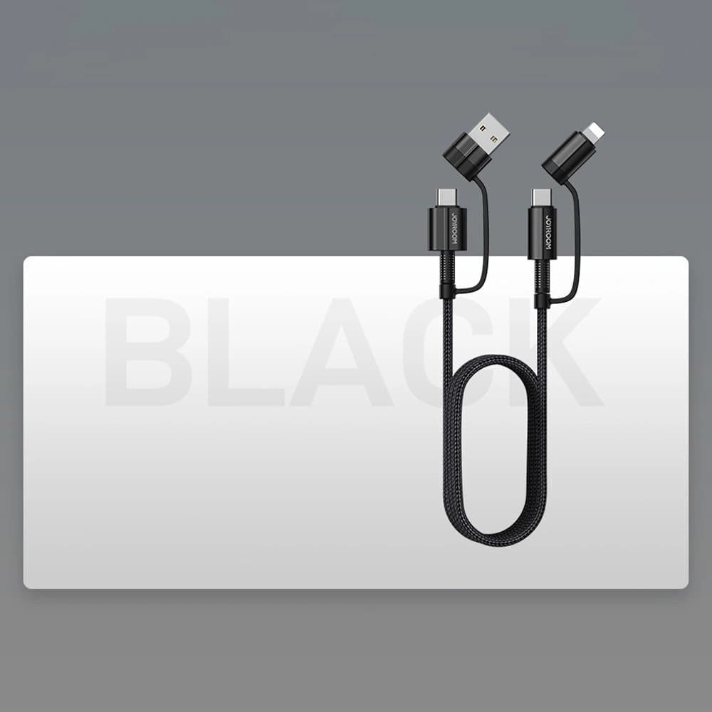 Kabel Joyroom 4w1 USB-C/USB-A - USB-C/Lithtning Quick Charge Power Delivery 3 A 60 W 1,8 m schwarz (S-1830G3) - 10