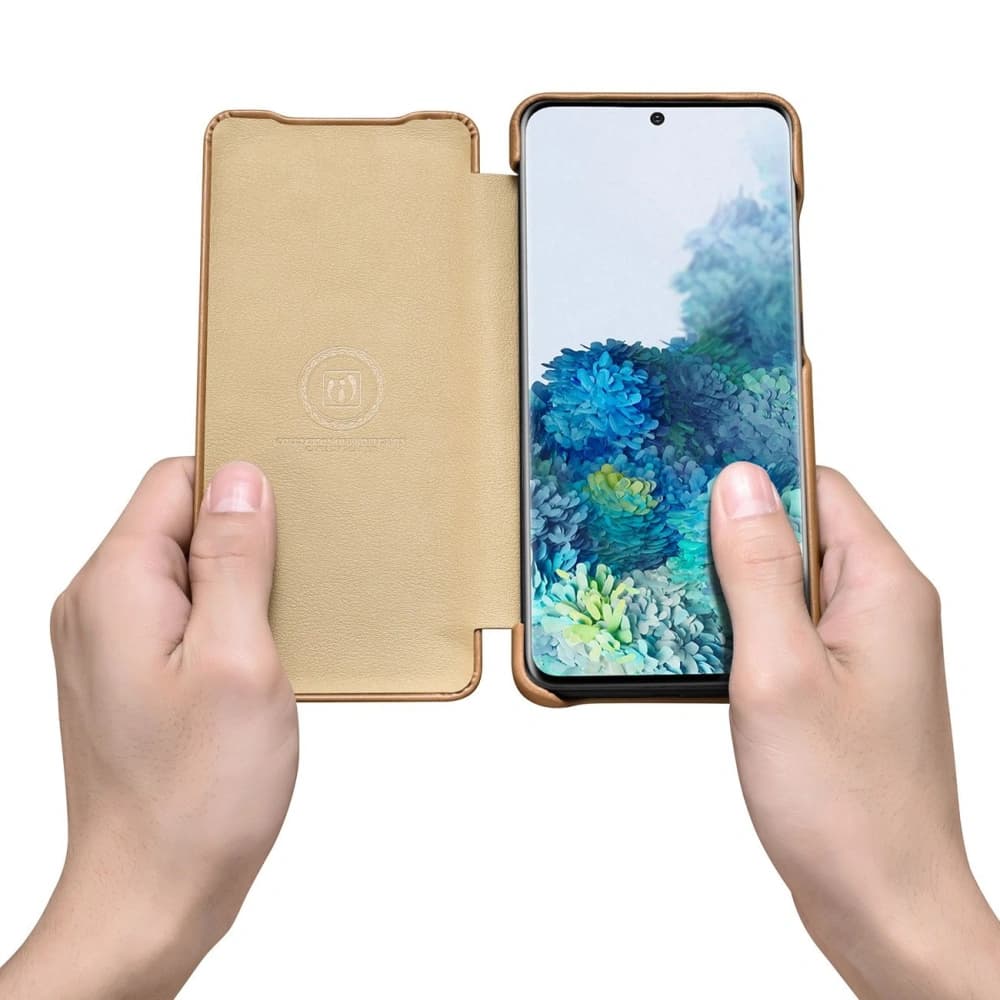 Etui iCarer Curved Edge Vintage Folio Samsung Galaxy S20+ Plus khaki - 9