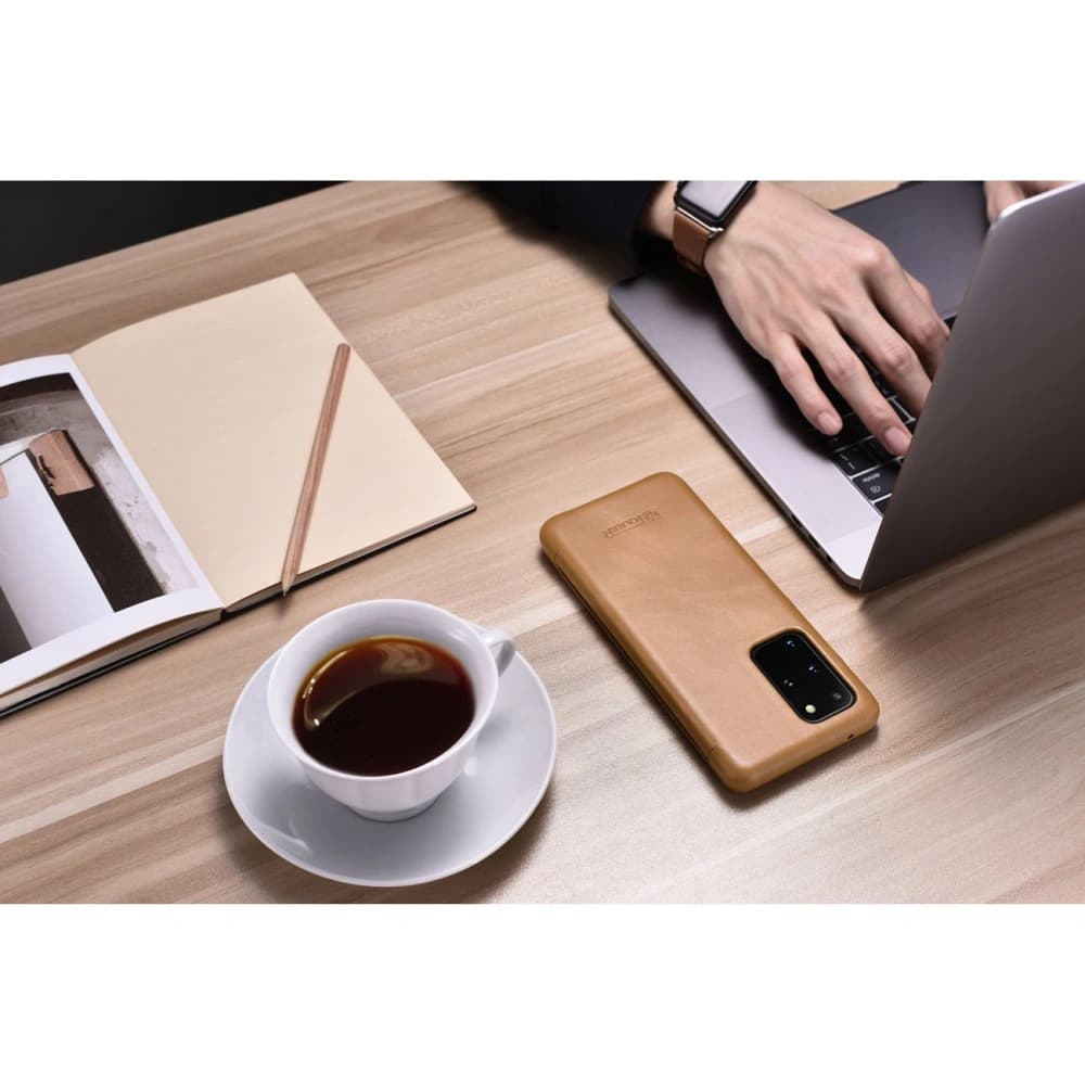 Etui iCarer Curved Edge Vintage Folio Samsung Galaxy S20+ Plus khaki - 13