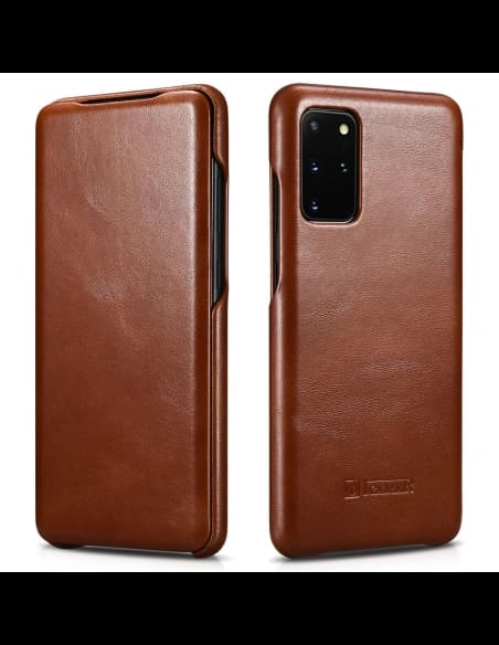 Etui iCarer Curved Edge Vintage Folio Samsung Galaxy S20+ Plus barna