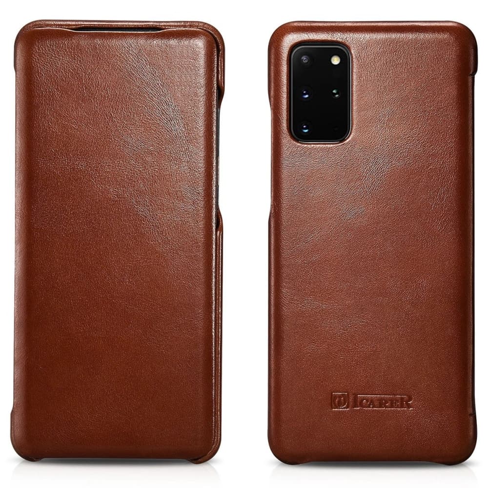 Etui iCarer Curved Edge Vintage Folio Samsung Galaxy S20+ Plus barna - 8