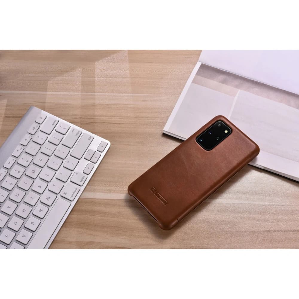 Etui iCarer Curved Edge Vintage Folio Samsung Galaxy S20+ Plus barna - 12