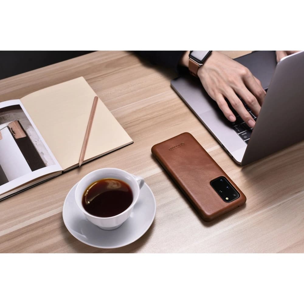 Etui iCarer Curved Edge Vintage Folio Samsung Galaxy S20+ Plus barna - 13