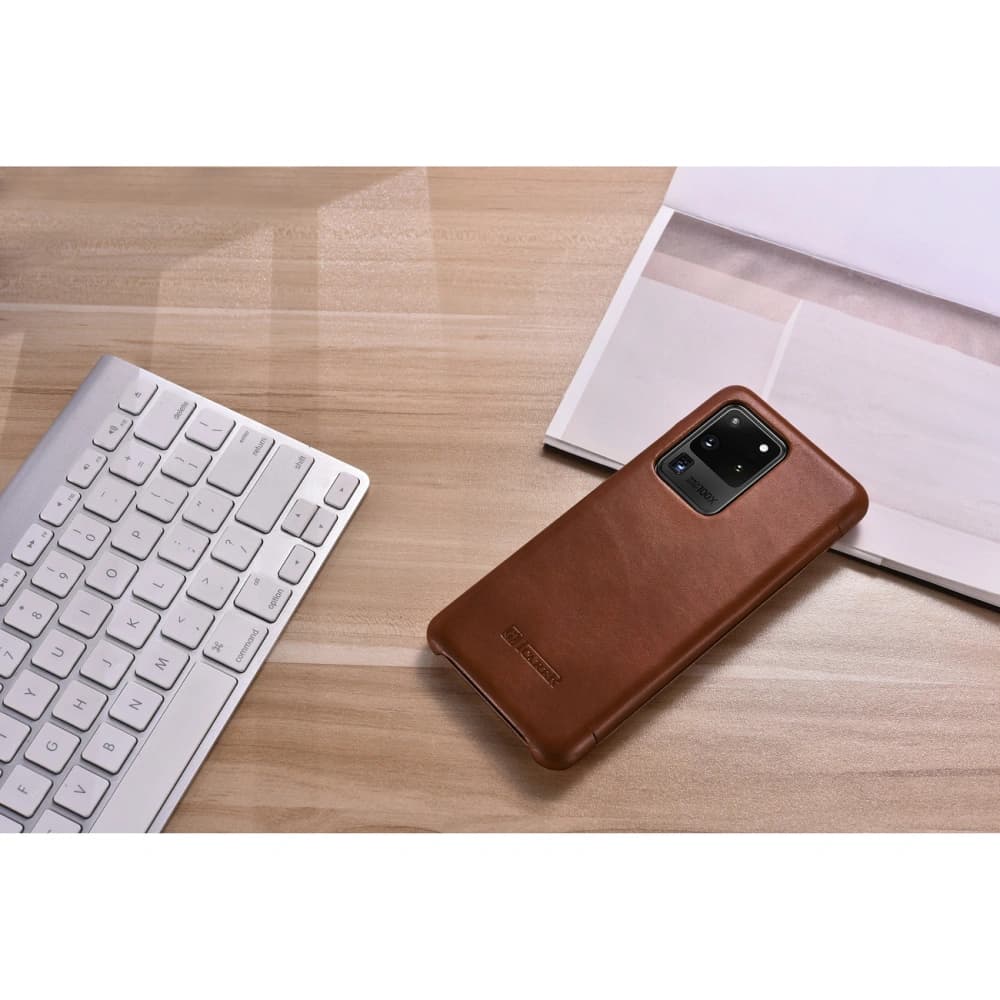 Husă iCarer Curved Edge Vintage Folio Samsung Galaxy S20 Ultra maro - 11