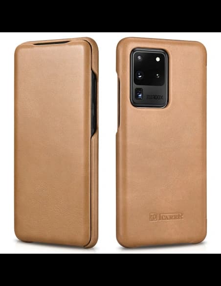 Etui iCarer Görbe Szélű Vintage Folio Samsung Galaxy S20 Ultra khaki