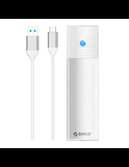Obal pro externí M.2 SATA disk, Orico PWM2-WH-EP USB-C, 5Gbps (stříbrná)