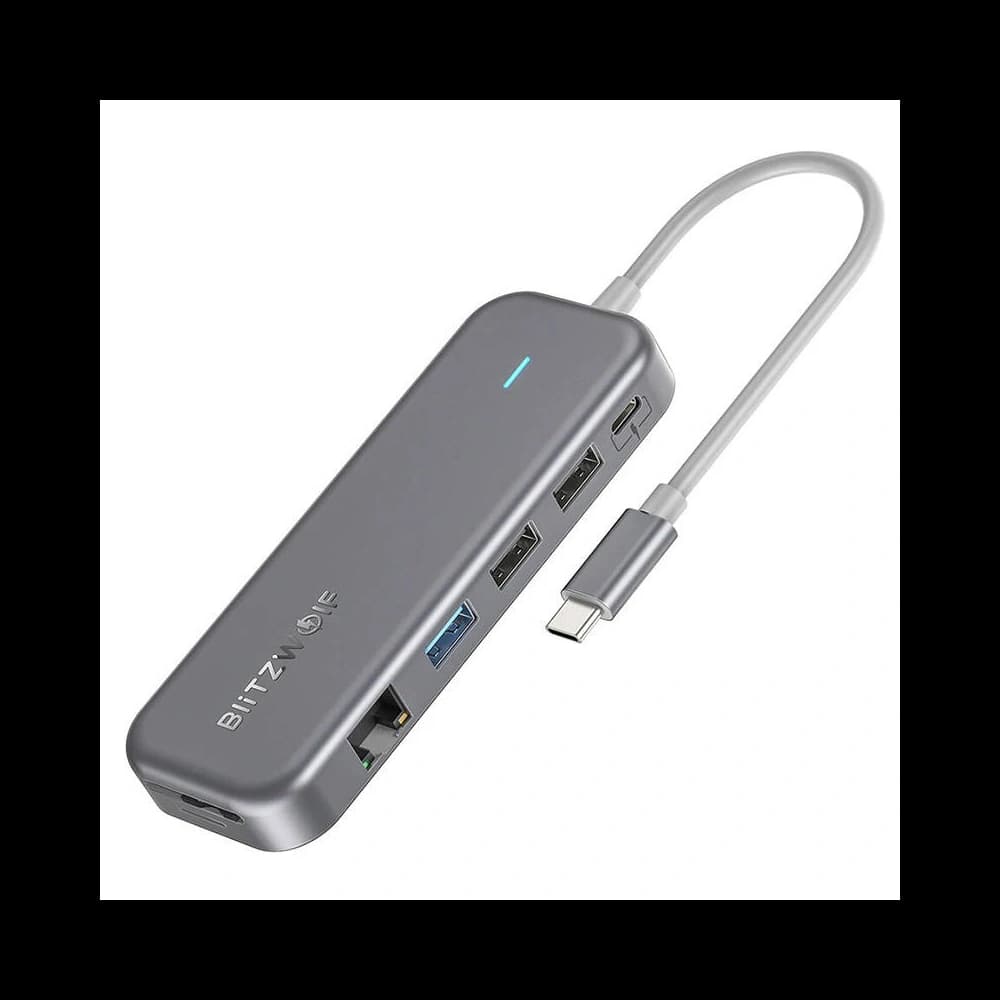 Adaptér 11v1 HUB USB-C Blitzwolf BW-TH11 HDMI x2, USB3.0, USB2.0 x2, SD/TF, VGA, USB-C x2 a RJ45 - 1