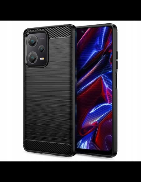 Etui Tech-Protect TPUCarbon Xiaomi Redmi Note 12/POCO X5 5G Fekete