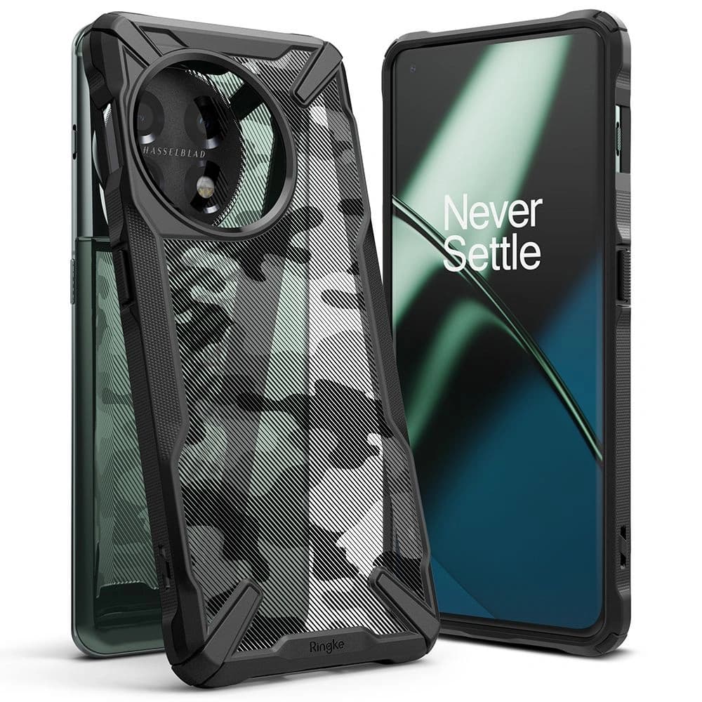 Etui Ringke Fusion-X Design OnePlus 11 5G Camo (Moro) Negru - 1
