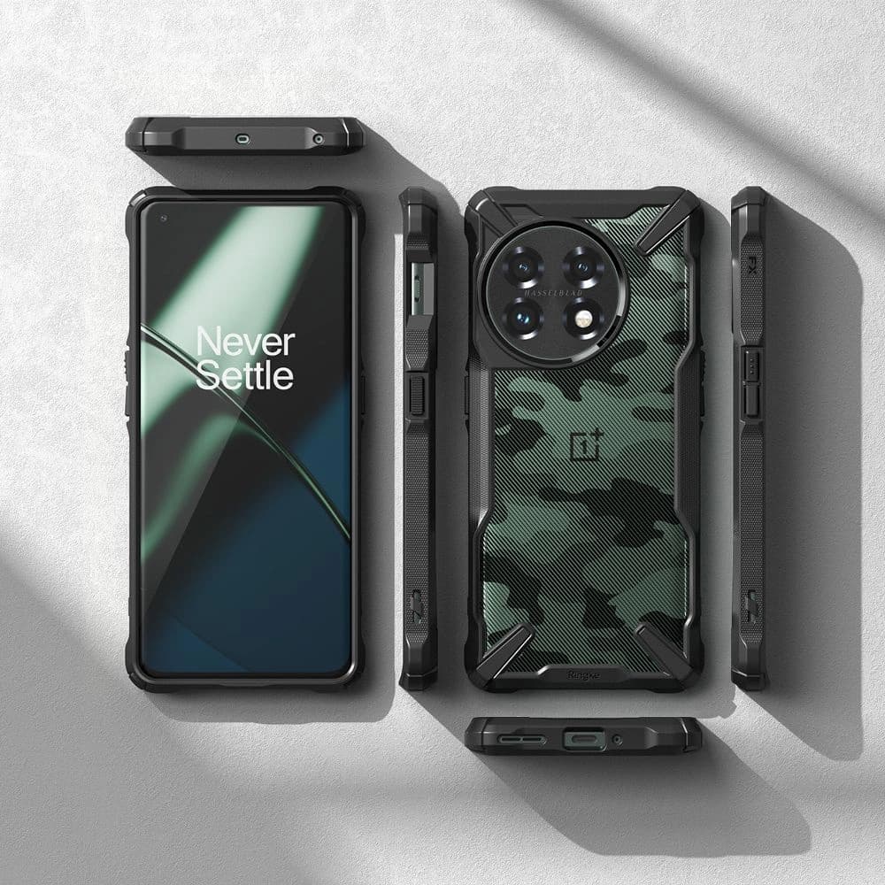 Etui Ringke Fusion-X Design OnePlus 11 5G Camo (Moro) Negru - 5