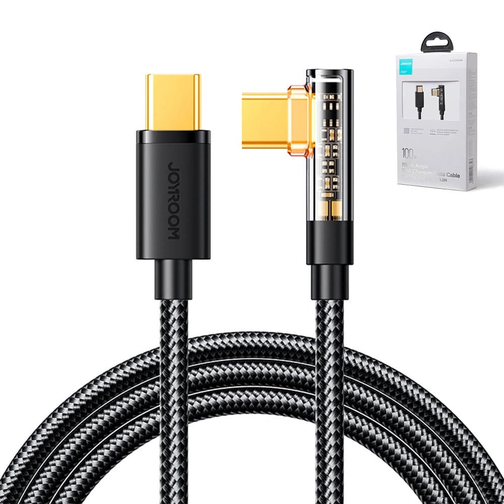 Angle cable Joyroom S-CC100A6 USB-C/USB-C 100W 1.2m black - 3