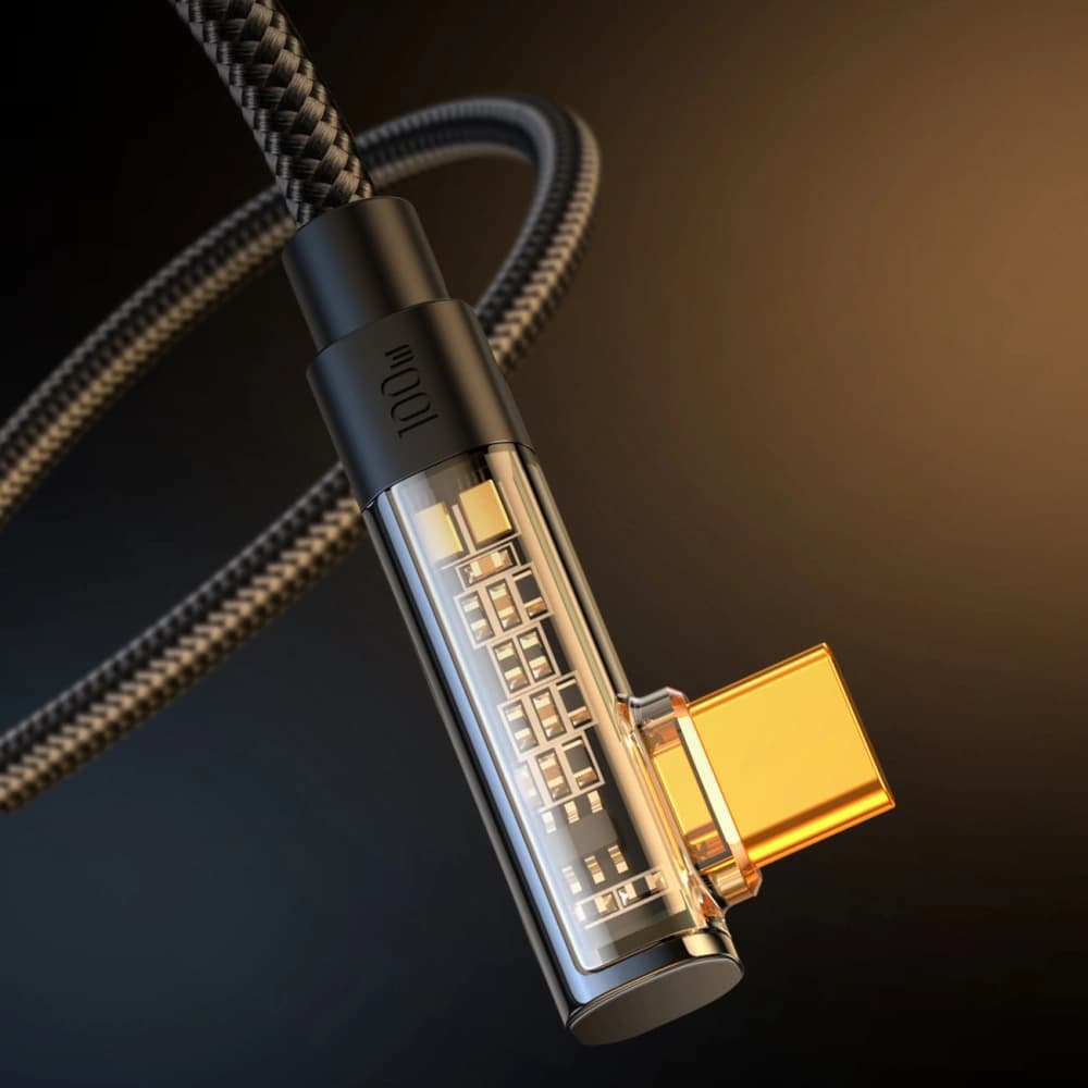 Angle cable Joyroom S-CC100A6 USB-C/USB-C 100W 1.2m black - 13