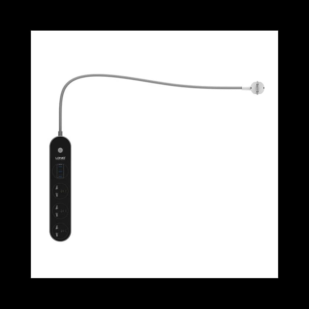 Power strip with 3 AC outlets, 3x USB, LDNIO SC3301, 2500W (gray) - 2
