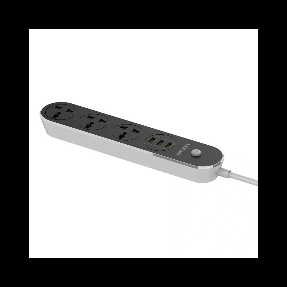 Power strip with 3 AC outlets, 3x USB, LDNIO SC3301, 2500W (gray) - 3